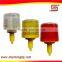 red/yellow solar flashing power led road construction warning light