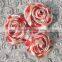 Yiwu Kapu direct satin silk rose flowers artificial ribbon accessory flower high quality colorful wedding holiday party supplies