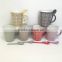 China supplier ceramic mug and best home glazed porcelain travel V-Shape Mug ,with spoon