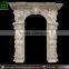 Yellow travertine stone arch marble door frame