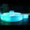 Outdoor illuminated led plastic furniture/LED light up curved bench stool used in garden wedding party