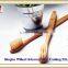 Thin hole bamboo handle toothbrush with fine brush