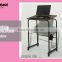 High quality notebook table with wheels, office laptop table cart with shelf