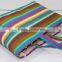 Multi color stripe print tote bag - 340 gsm laminated jute - 14 x 15 weave high quality jute fabric
