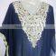 BLUE EMBROIDERED georgette CAFTAN kaftan tunic poncho Zip cover up