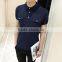 2016 fashion custom 100 cotton two color polo shirt with double pocket