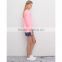 2016 latest design fation pink women sweatshirt long sleeve pullover manufacturing in China