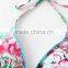 Low Moq Custom Sublimation Swimwear All Over Floral Print Lined Halter String Bikini