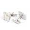 High Quality Grey Plaid Square Men Shirt Silver Cufflinks