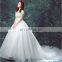 High-end Slim Wedding Dress Short Sleeve Applique Long Trail Bride Dress