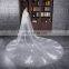 HSP1704 High Quality Lace Appliqued Veil Wedding Bridal Long Cathedral