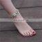 Retro Luxury Beach Foot Decorative Blue Rhinestone Flower Ankle Bracelet Anklet