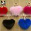 Fashion Hot Custom Heart Shape Mink Fur Accessory Pink Fur Keychain