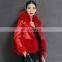 2016 Latest Fashion Women Short Sheep Skin Jacket / Winter Softshell Lady Leather Jacket