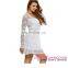 Women V neck sexy elegant long sleeve short skater dress