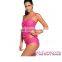 Hot Deep Pink 2pcs Swing Tankini Beautiful Girl Sex Swimsuit Dress