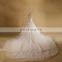 Brilliant Straight Neck A-line Beads Wedding Dress Long Tail