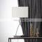 Modern living room decoration oval white lampshade silver plated metal table lamp for hotel