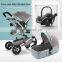 Customized Light Aluminum 3 in 1 Portable Folding Baby Stroller