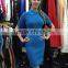 2015 new bodycon women blue wave pattern elegant rayon bandage Dress celebrity party short sleeve dress wholesale dropshipping