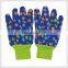 HANDLANDY In Stock Dark blue Cotton Work Kids lovely print children garden gloves