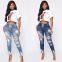 High waist lace-up trousers Women Jeans