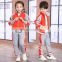 Wholesale customized brand high quality 100% cotton new sports two-piece children's jogger suit for autumn and winter
