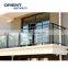 Hot sale square pipe glass balcony railing designs