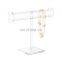 Acrylic Bracelet Display Holder Stand 1 Tier Jewelry Rack Watch Headdress Flower Organizer T Bar I-Shaped Shelf Case