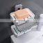 Wall Hook Punch-free Heavy Duty Shower Sponge Adhesive No Drill Soap Dish Rack Soap Dish Holder Tray With Hook For Bathroom
