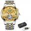 Lige 9909 Latest Design Mechanical Mens Watch Tourbillon Calendar Water Proof Luxury Men Watches Automatic
