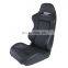 Universal New Pair Black Suede Red Stitch Car Racing Seats JBR1035 With Double Slider