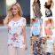 Custom Design summer tops casual floral print women t-shirts