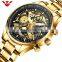 Free shipping NIBOSI New Hollow Fashion Large Dial Men's Watch Multifunction Calendar Sports Watch Waterproof Quartz Watch