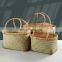 Best selling Handmade bamboo woven storage basket with handle vegetable retro shopping basket Wholesale Made in Vietnam