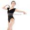 Hot Sale Two-tone Velvet Cotton Lycra Cap Sleeve Ballet Leotard for Kids and Adult