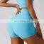 Ribbed Cross Waist Biker Shorts Women Wholesale Scrunch Butt Gym V Shaped Leggings