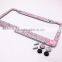 Wholesale Pink Heart Diamond Stainless steel Rhinestone Plate Frame Accessory