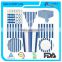 White and blue stripes paper tableware set for party