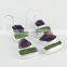 Prehnite & Amethyst Rough Stone Earring, Sterling Silver Jewellery, Silver Jewellery 925