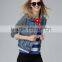 2016 factory whloesale ladies fashion washing denim jacket in pakistan