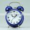 simple design mini classic bright blue metal desktop retro small alarm clock