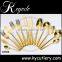 titanium cutlery set,stainless gold flatware set,gold cutlery