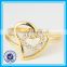 Factory direct sale plated gold zircon heart-shaped metal rings