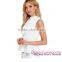Open Sexy Girl Full Photo White Asymmetric Ruffle Side Peplum Indian Tops Designs