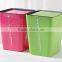 pp material trash can with puching lid, square shape plastic garbage can
