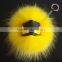 Trendy black Large Monster Bag Charm Fur Pom Poms Keychains Luxury Car keychains of raccoon fur Bird monster
