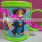 wholesale lower price cool cartoon character pattern embossed soft pvc tea mug
