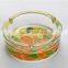 round shape glass ashtray with decal for wholesale
