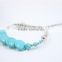 Tibetan Turquoise Stone Bead Bracelet 4 Flat Stone Connected String Beaded Bracelet For Women Jewelry 2016New Intrend style